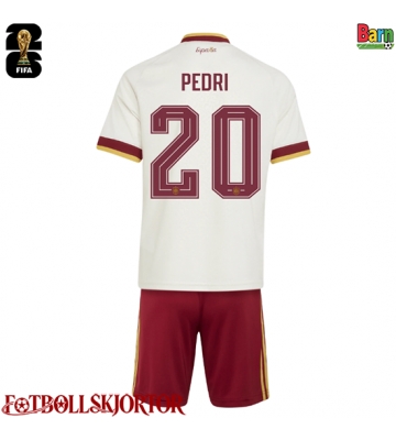 Spanien Pedri Gonzalez #20 Borta Kläder Barn VM 2026 Kortärmad (+ Korta byxor)